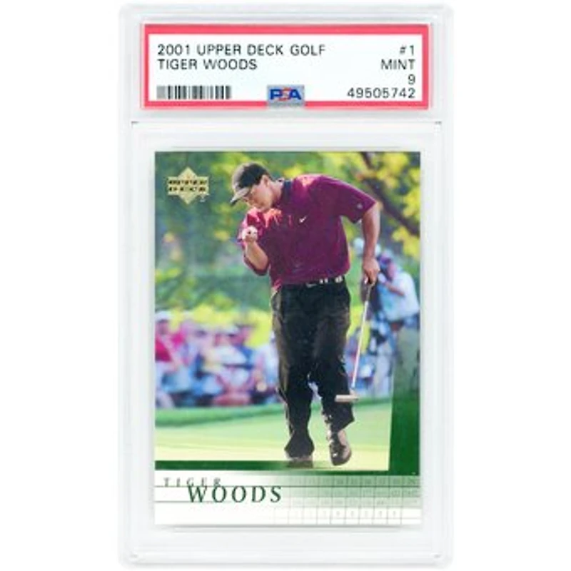 Tiger Woods 2001 Upper Deck Golf #1 PSA Authenticated 9 Rookie Card