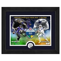 Highland Mint Lamar Jackson & Dak Prescott Baltimore Ravens vs. Dallas Cowboys Rio Limited-Edition 2026 International Games Week 13" x 16" Silver Coin Photo Mint