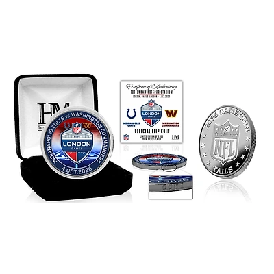 Highland Mint Indianapolis Colts vs. Washington Commanders London Limited-Edition 2026 International Games Color Silver-Plated Game Flip Coin