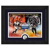 Highland Mint Bijan Robinson & Joe Burrow Cincinnati Bengals vs. Atlanta Falcons Madrid 2026 International Games Week 13" x 16" Silver Coin Photo Mint