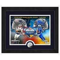 Highland Mint Drake Maye & Amon-Ra St. Brown New England Patriots vs. Detroit Lions Munich 2026 International Games Week 13" x 16" Silver Coin Photo Mint