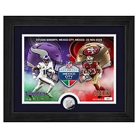 Highland Mint Justin Jefferson & Christian McCaffrey Minnesota Vikings vs. San Francisco 49ers Mexico 2026 International Games Week 13" x 16" Silver Coin Photo Mint