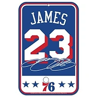WinCraft LeBron James Philadelphia 76ers 11" x 17" Indoor/Outdoor Styrene Sign