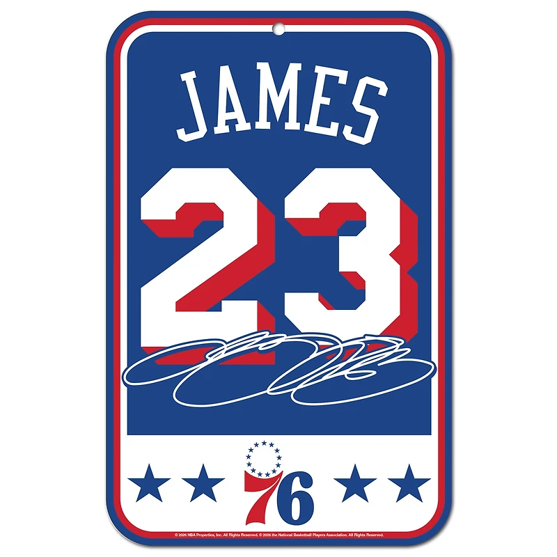 WinCraft LeBron James Philadelphia 76ers 11" x 17" Indoor/Outdoor Styrene Sign