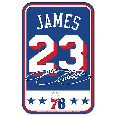 WinCraft LeBron James Philadelphia 76ers 11" x 17" Indoor/Outdoor Styrene Sign