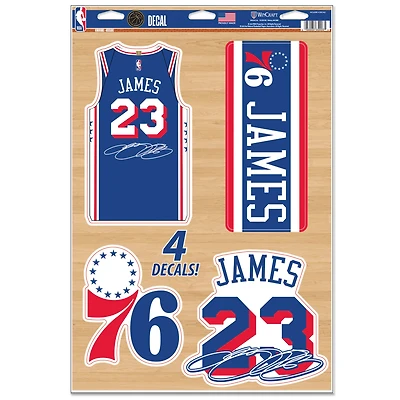 WinCraft LeBron James Philadelphia 76ers 11" x 17" Multi-Use Decal Sheet