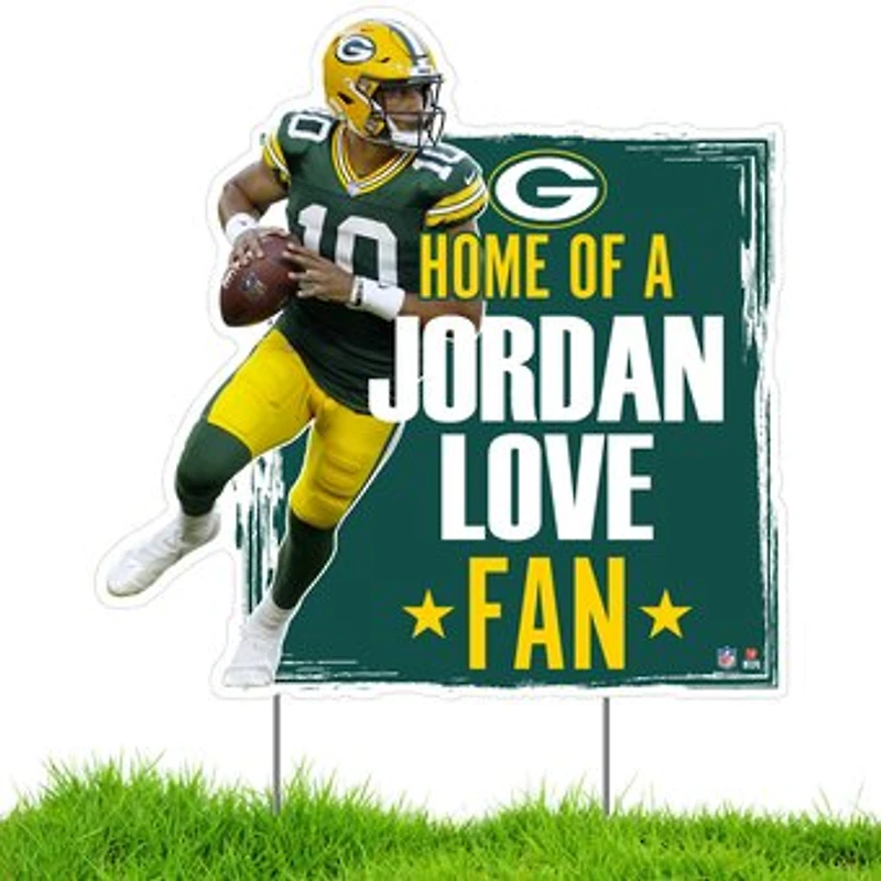 Jordan Love Green Bay Packers 22" x 19" Player Lawn Sign