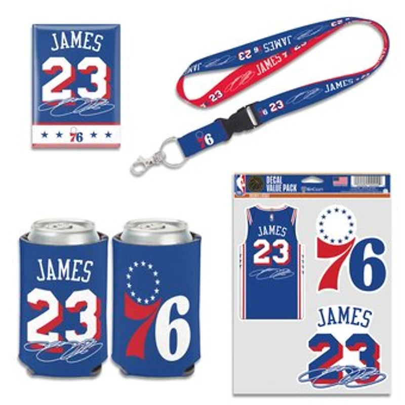WinCraft LeBron James Philadelphia 76ers Four-Piece Fan Pack