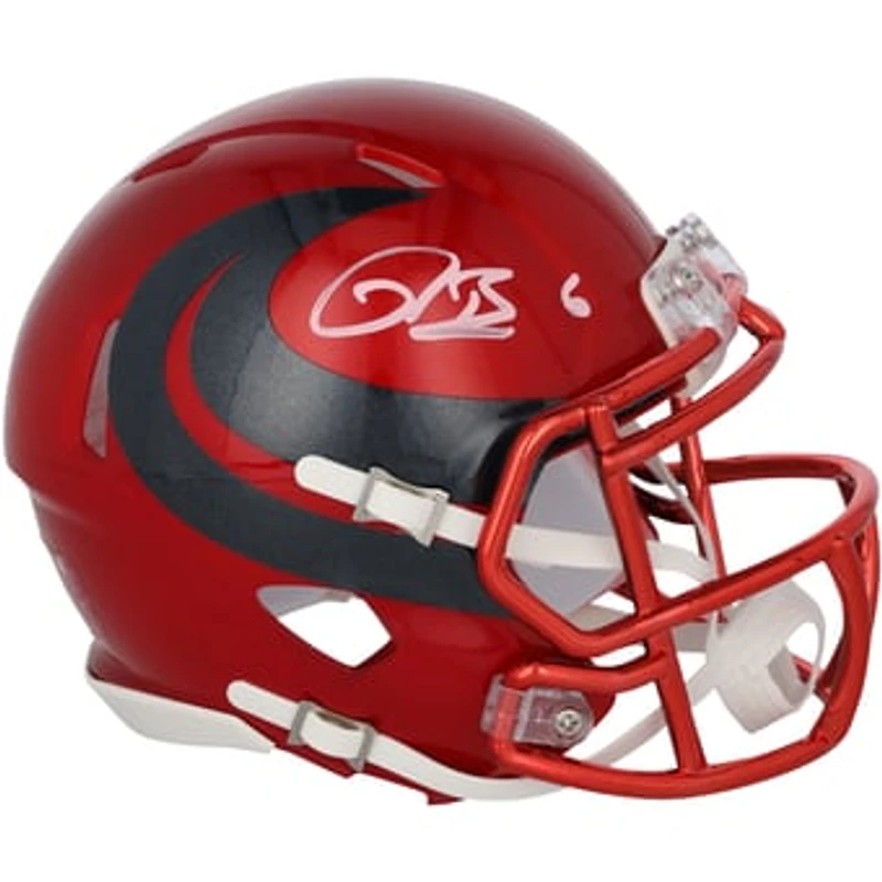 Reed Blankenship Houston Texans Autographed Riddell 2024 Alternate #1 Red Speed Mini Helmet