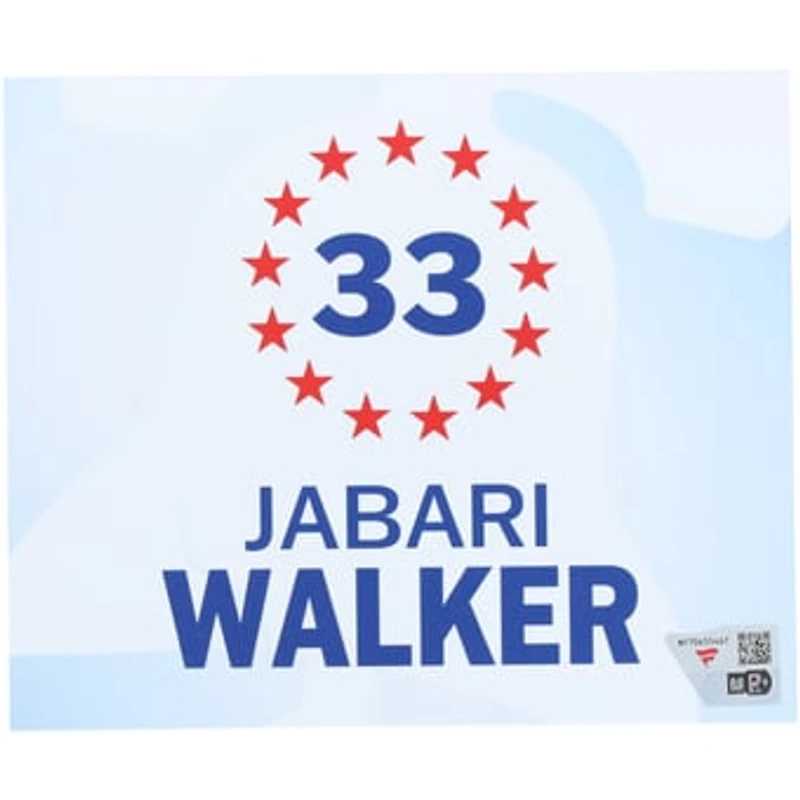 Jabari Walker Philadelphia 76ers Player-Issued #33 White Nameplate from the 2025-26 NBA Season