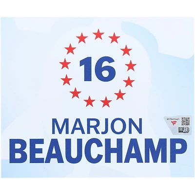 MarJon Beauchamp Philadelphia 76ers Player-Issued #16 White Nameplate from the 2025-26 NBA Season
