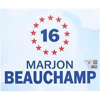 MarJon Beauchamp Philadelphia 76ers Player-Issued #16 White Nameplate from the 2025-26 NBA Season