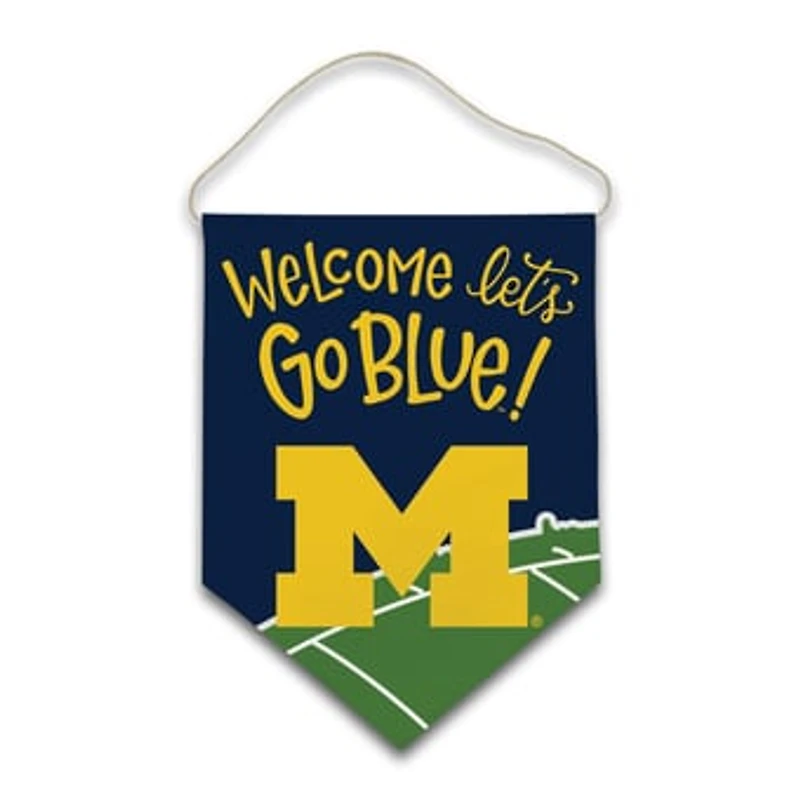 Michigan Wolverines Welcome Canvas Hanger