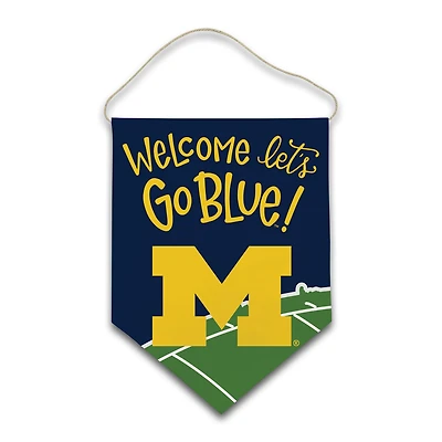 Michigan Wolverines Welcome Canvas Hanger