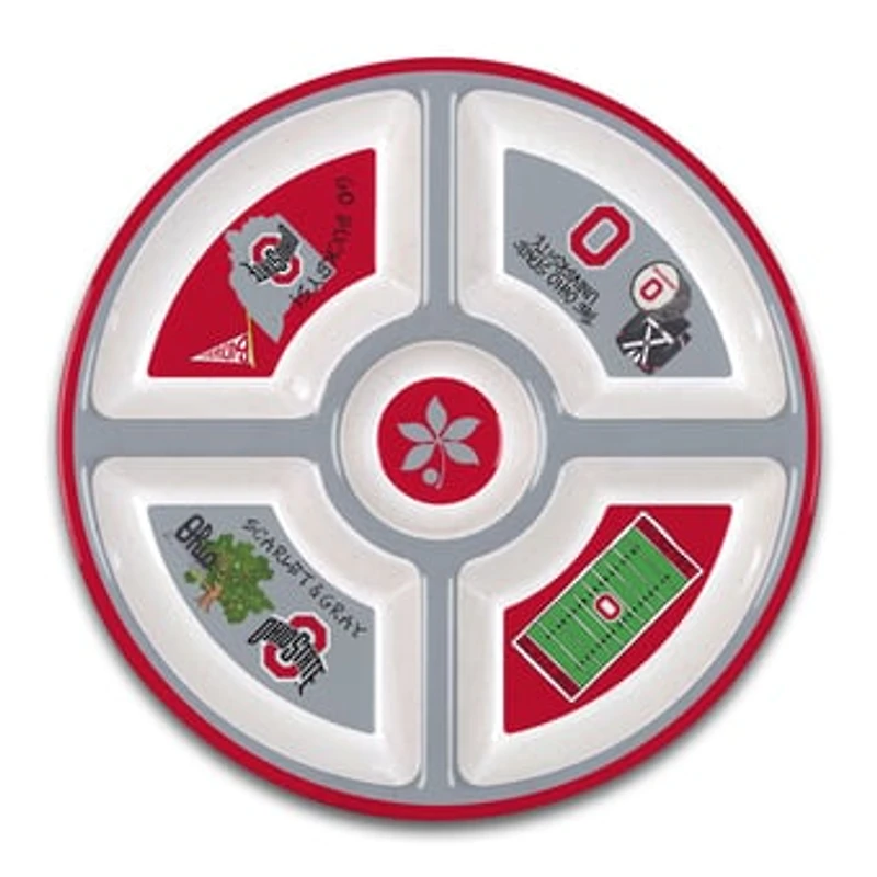 Ohio State Buckeyes Five-Section Melamine Platter