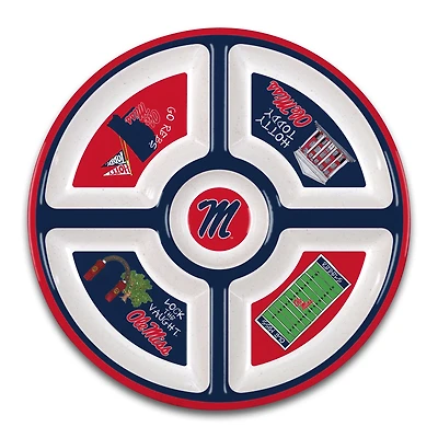 Ole Miss Rebels Five-Section Melamine Platter