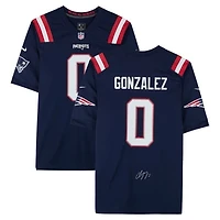 Christian Gonzalez New England Patriots Autographed Navy Nike Game Jersey