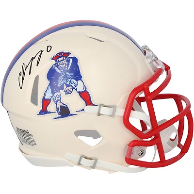 Christian Gonzalez New England Patriots Autographed Riddell Retro Speed Mini Helmet