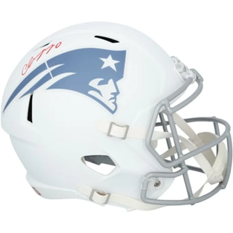 Christian Gonzalez New England Patriots Autographed Riddell Rivalry Speed Replica Helmet