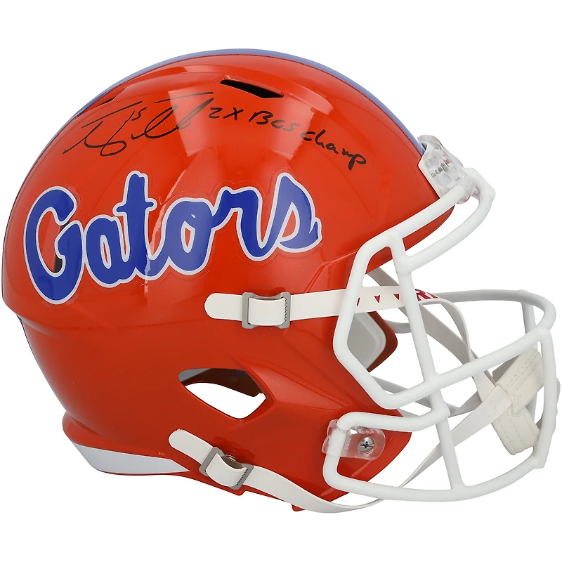 Tim Tebow Florida Gators Autographed Riddell Speed Replica Helmet with "2x BCS Champ" Inscription