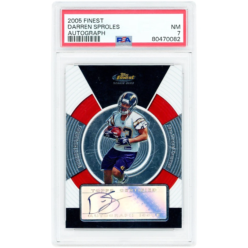 Darren Sproles San Diego Chargers Autographed 2005 Topps Finest #NNO PSA Authenticated 7 Rookie Card