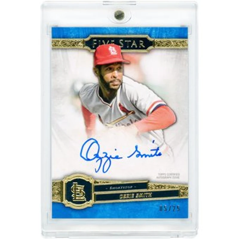 Ozzie Smith St. Louis Cardinals Autographed 2021 Topps Five Star Blue #FSA-OSB #5/25 Card