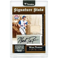 Mark Teixeira Texas Rangers Autographed 2005 Donruss Signature Series Signature Stats Game Used Bat Relic #SS-10 Card