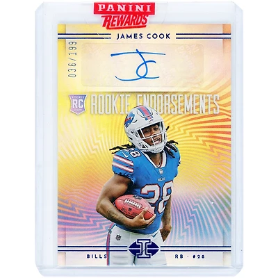 James Cook Buffalo Bills Autographed 2022 Panini Illusions Rookie Endorsements #RE-JC #36/199 Rookie Card