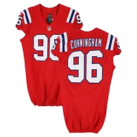 Jermaine Cunningham New England Patriots Game-Used #96 Red Nike Throwback Jersey from the 2012 NFL Season