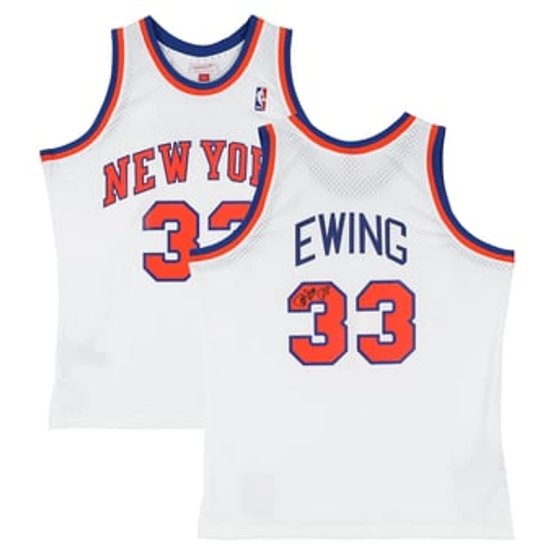 Patrick Ewing New York Knicks Autographed White Mitchell & Ness 1985 Swingman Jersey