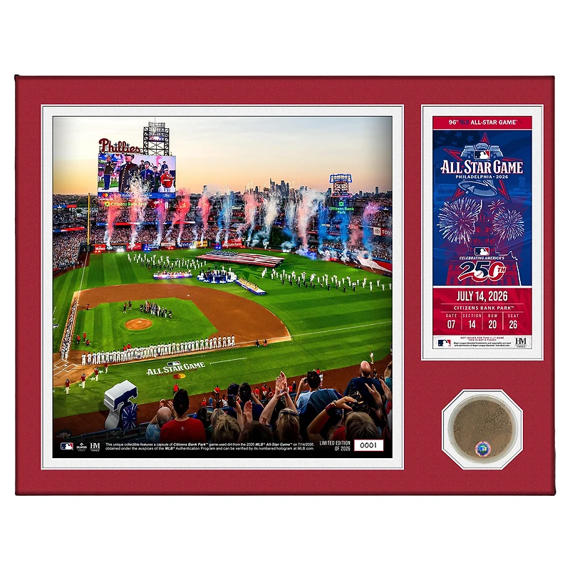 Highland Mint 2026 MLB All-Star Game 13" x 16" Ceremony Game-Used Dirt Swatch & Ticket Photo Mint