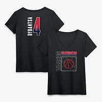 Women's AJ Dybantsa Black Washington Wizards Home Court Pop Name & Number V-Neck T-Shirt