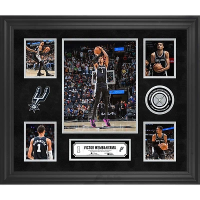 Victor Wembanyama San Antonio Spurs Framed 5-Photo Collage with a Piece of Game-Used Net - Limited Edition of 500