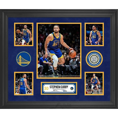 Stephen Curry Golden State Warriors Framed 5-Photo Collage with a Piece of Game-Used Net - Limited Edition of 500