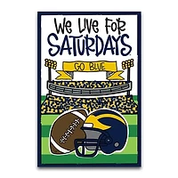 Michigan Wolverines We Live For Saturdays 12" x 18" Garden Flag