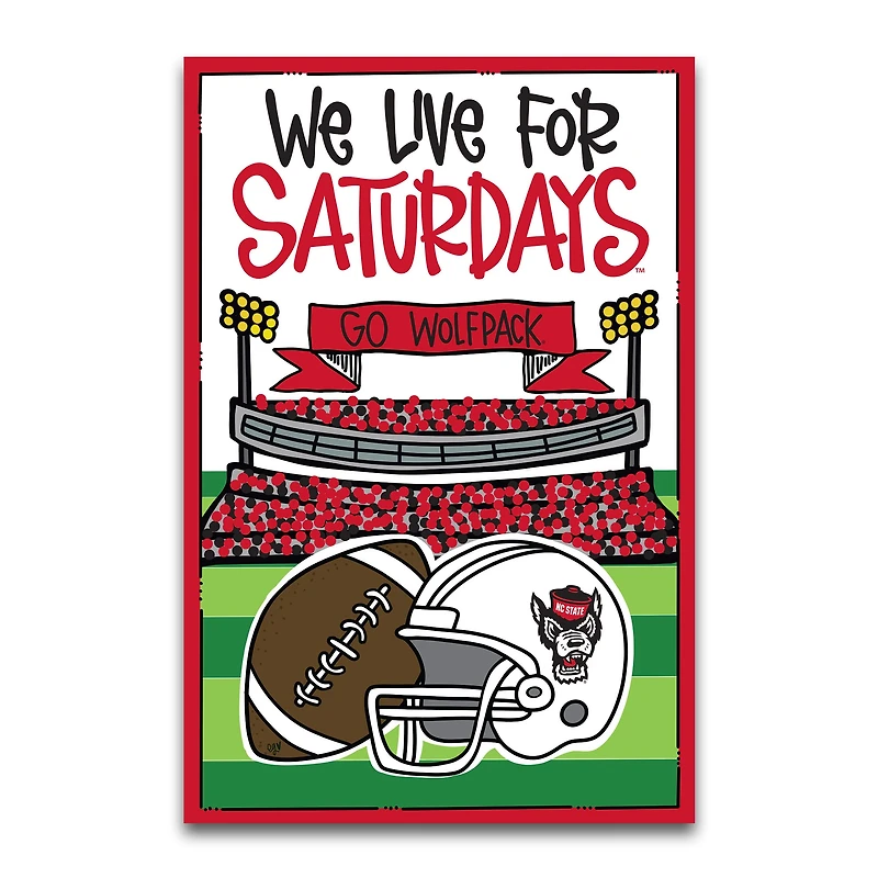 NC State Wolfpack We Live For Saturdays 12" x 18" Garden Flag