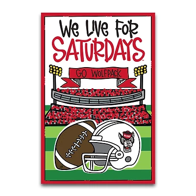 NC State Wolfpack We Live For Saturdays 12" x 18" Garden Flag