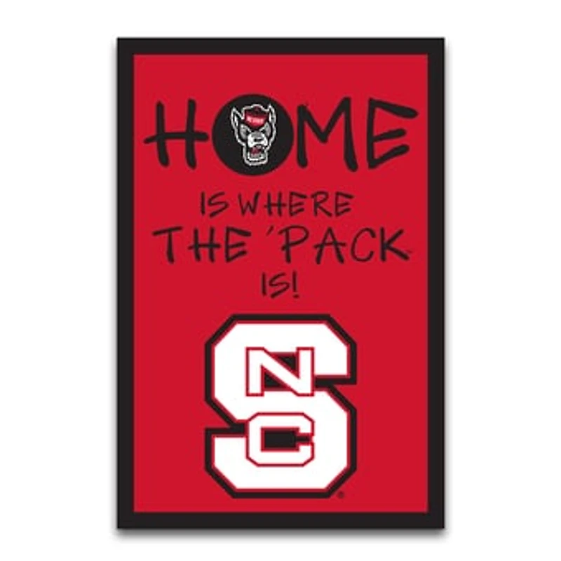 NC State Wolfpack Home Is Where 12" x 18" Garden Flag