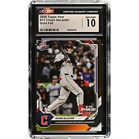 Chase DeLauter Cleveland Guardians 2026 Topps Now 2-HR Regular-Season Debut Writes Club History Gold Foil #12 #/50 CGC Authenticated 10 Rookie Card