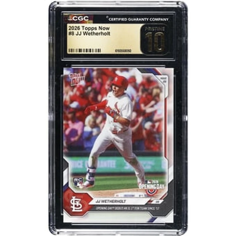 JJ Wetherholt St. Louis Cardinals 2026 Topps Now Opening Day Debut HR is 1st for Team Since '57 #8 CGC Authenticated Pristine 10 Rookie Card