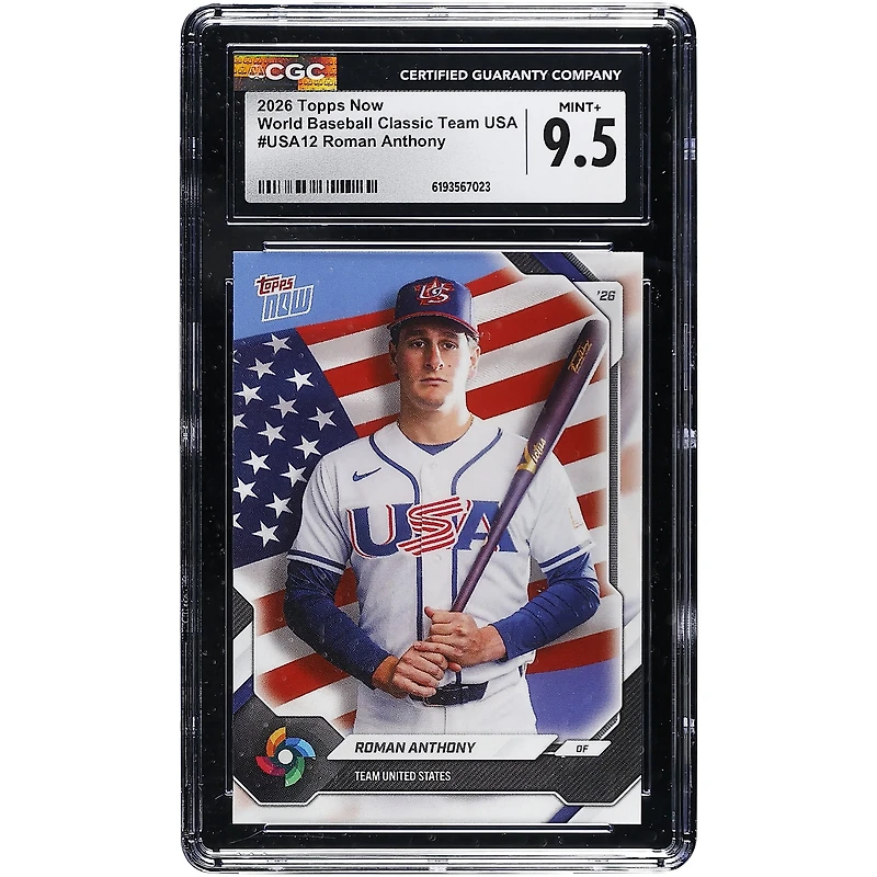 Roman Anthony USA Baseball 2026 Topps Now #USA12 CGC Authenticated 9.5 Card