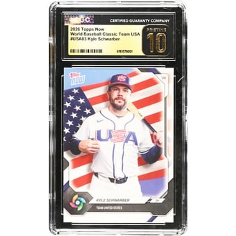 Kyle Schwarber USA Baseball 2026 Topps Now #USA03 CGC Authenticated Pristine 10 Card