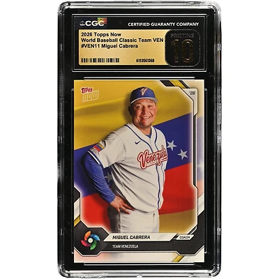 Miguel Cabrera Venezuela Baseball 2026 Topps Now #VEN11 CGC Authenticated Pristine 10 Card