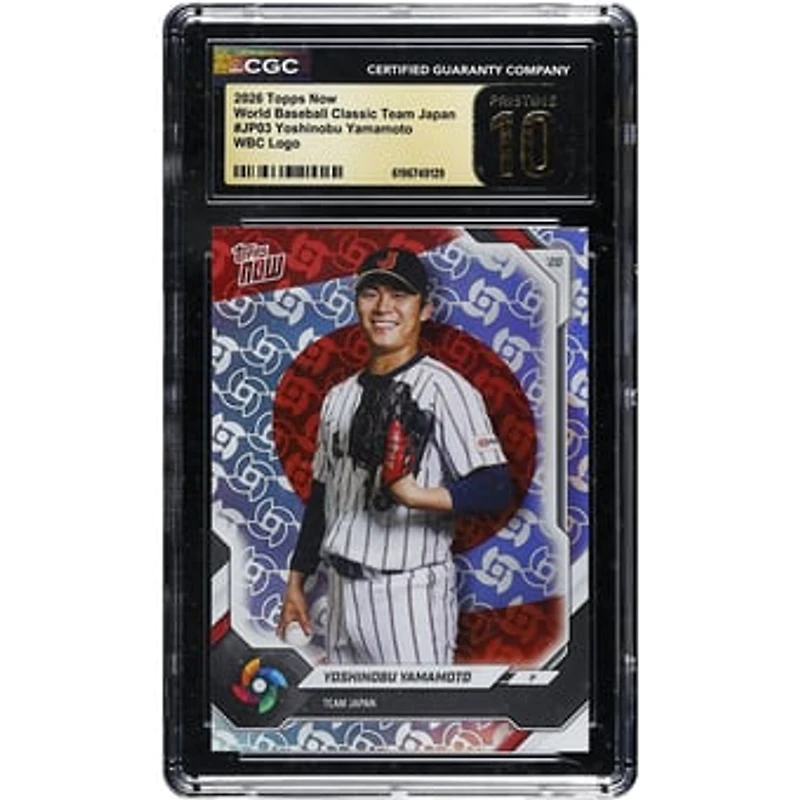Yoshinobu Yamamoto Japan Baseball 2026 Topps Now World Baseball Classic Team Japan WBC Logo #JP03 CGC Authenticated PRISTINE 10 Card