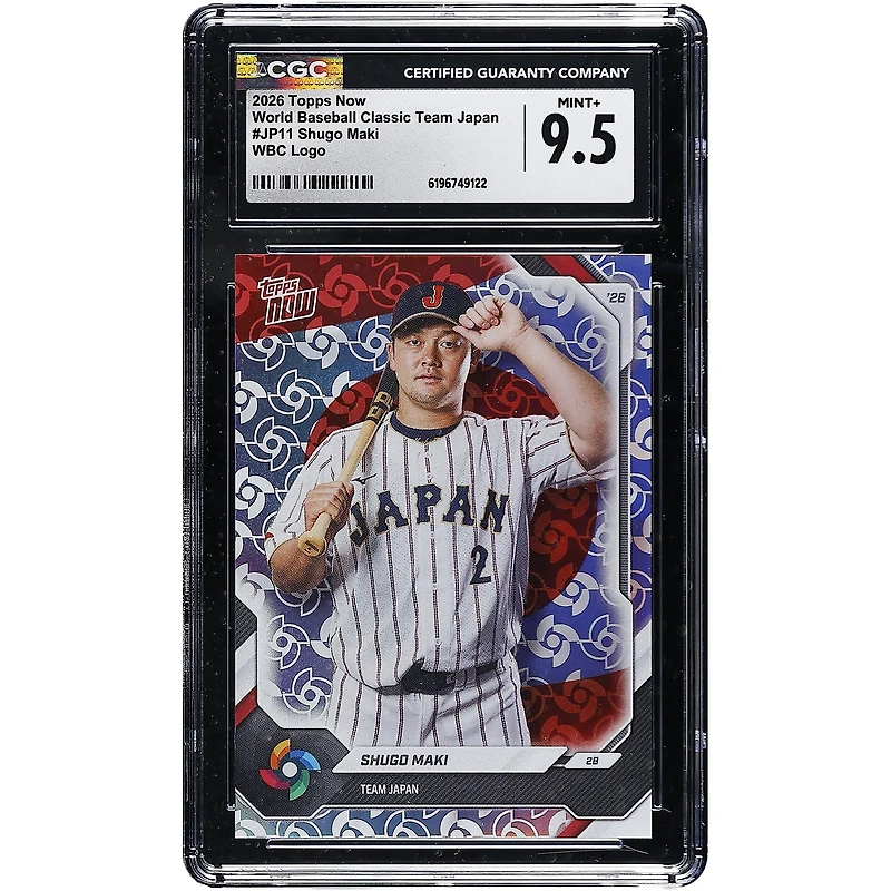 Shugo Maki Japan Baseball 2026 Topps Now World Baseball Classic Team Japan WBC Logo #JP11 CGC Authenticated MINT+ 9.5 Card