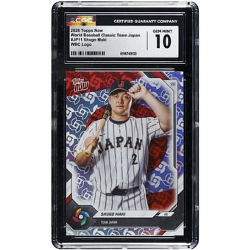 Shugo Maki Japan Baseball 2026 Topps Now World Baseball Classic Team Japan WBC Logo #JP11 CGC Authenticated GEM MINT 10 Card