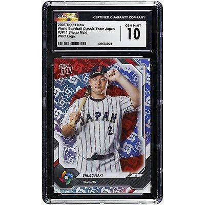 Shugo Maki Japan Baseball 2026 Topps Now World Baseball Classic Team Japan WBC Logo #JP11 CGC Authenticated GEM MINT 10 Card