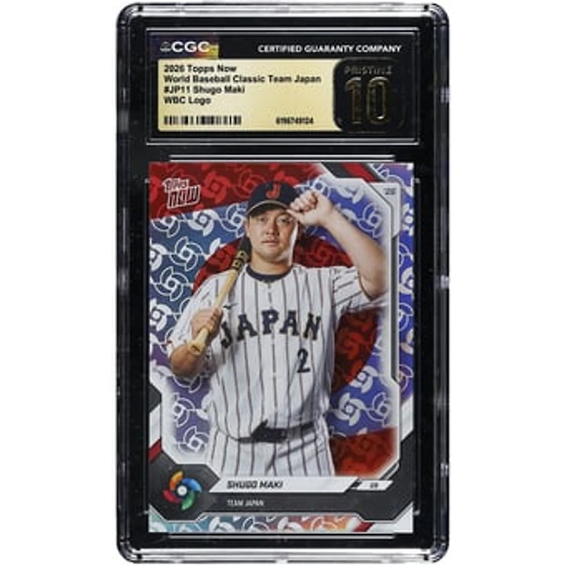 Shugo Maki Japan Baseball 2026 Topps Now World Baseball Classic Team Japan WBC Logo #JP11 CGC Authenticated PRISTINE 10 Card