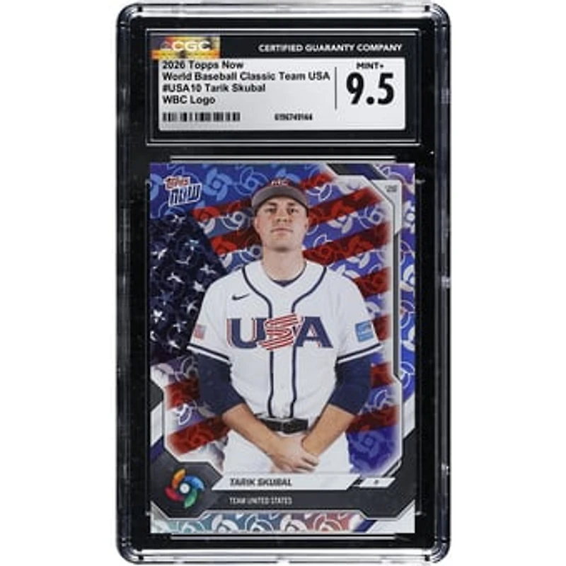 Tarik Skubal USA Baseball 2026 Topps Now World Baseball Classic Team USA WBC Logo #USA10 CGC Authenticated MINT+ 9.5 Card
