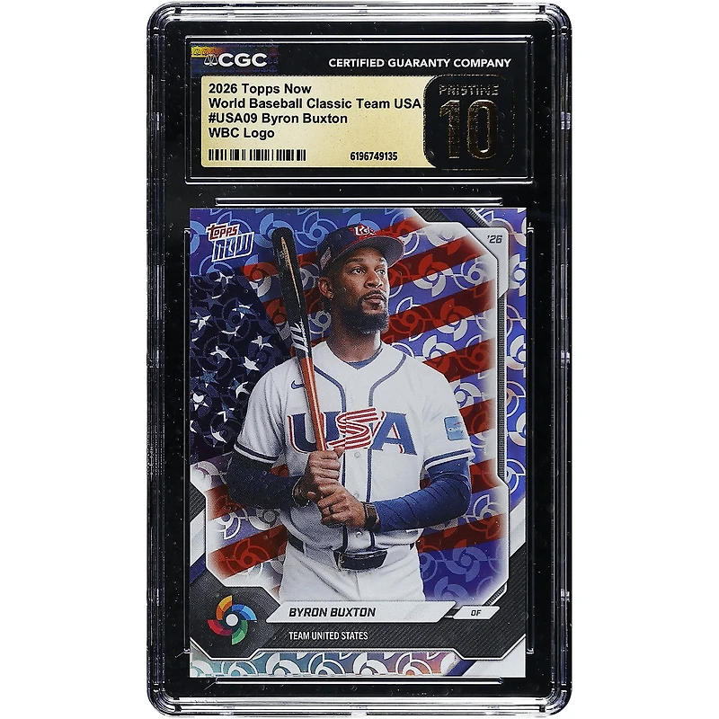 Byron Buxton USA Baseball 2026 Topps Now World Baseball Classic Team USA WBC Logo #USA09 CGC Authenticated PRISTINE 10 Card